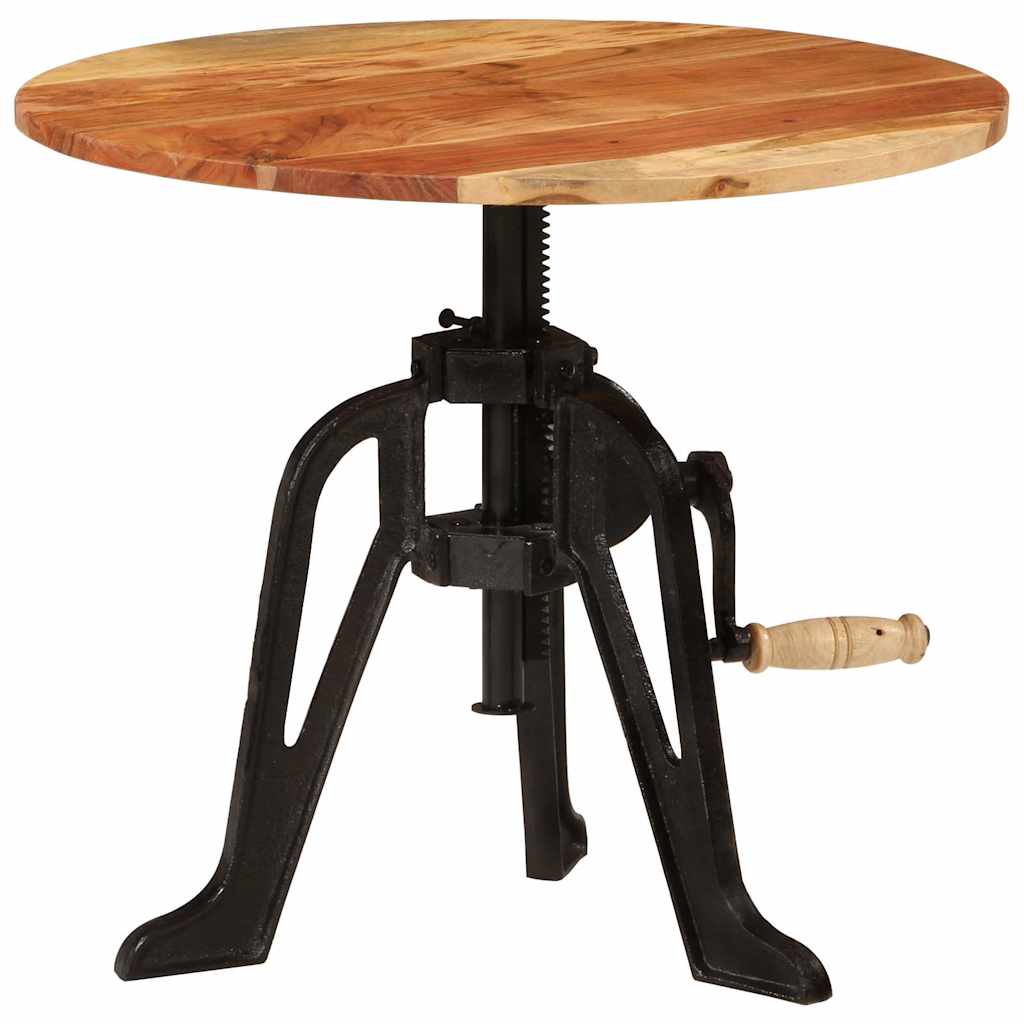 Side Table 60x cm Solid Wood Acacia and Cast Iron