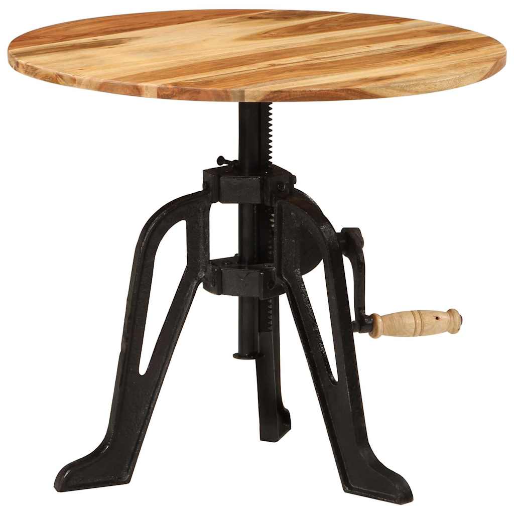 Side Table 60x cm Solid Wood Acacia and Cast Iron