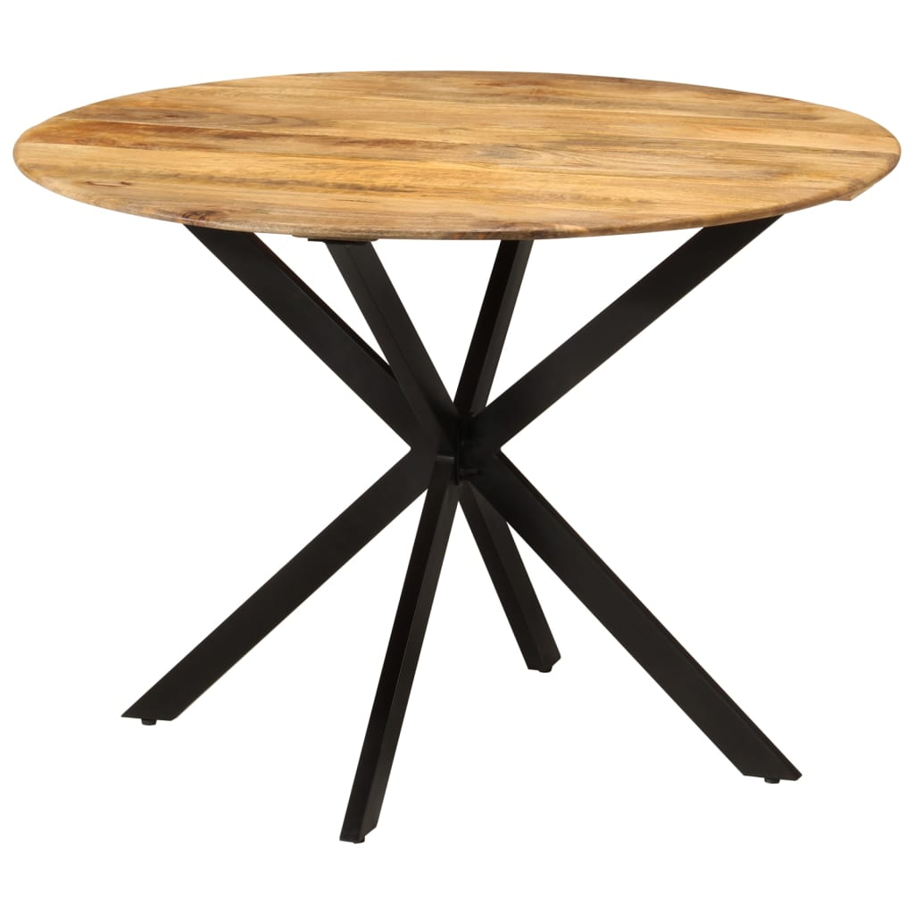 vidaXL Dining Table Ø110x78 cm Solid Wood Mango and Steel