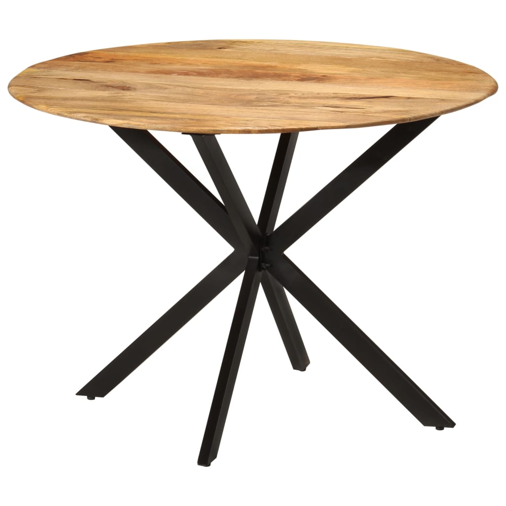 vidaXL Dining Table Ø110x78 cm Solid Wood Mango and Steel