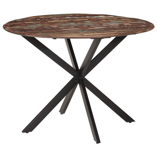 Dining Table Ø110x78 cm Solid Wood Reclaimed and Steel