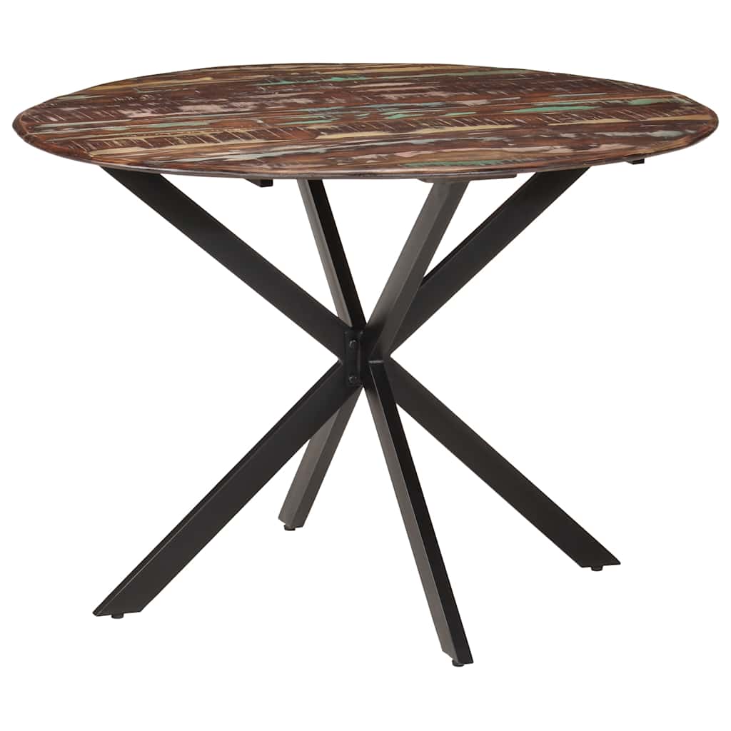 Dining Table Ø110x78 cm Solid Wood Reclaimed and Steel
