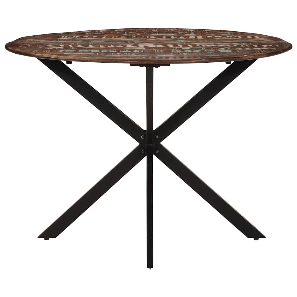 Dining Table Ø110x78 cm Solid Wood Reclaimed and Steel