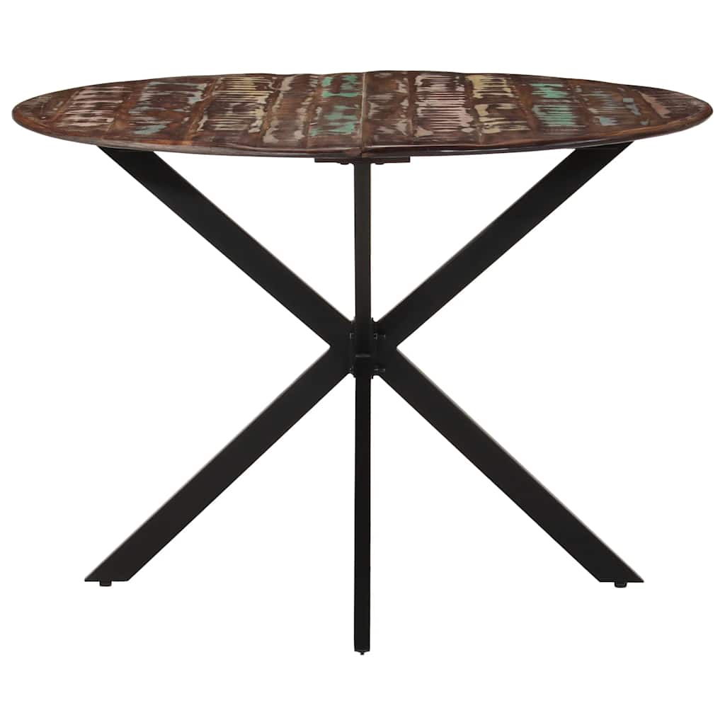 Dining Table Ø110x78 cm Solid Wood Reclaimed and Steel