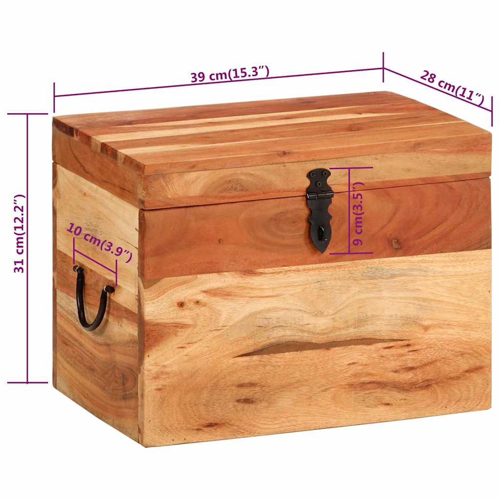 338482 vidaXL Storage Box 39x28x31 cm Solid Wood Acacia