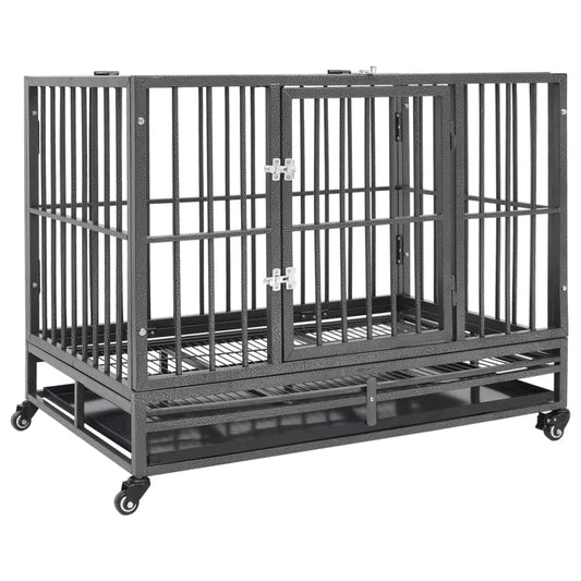 Dog Cage with Wheels Steel 102x72x85 cm