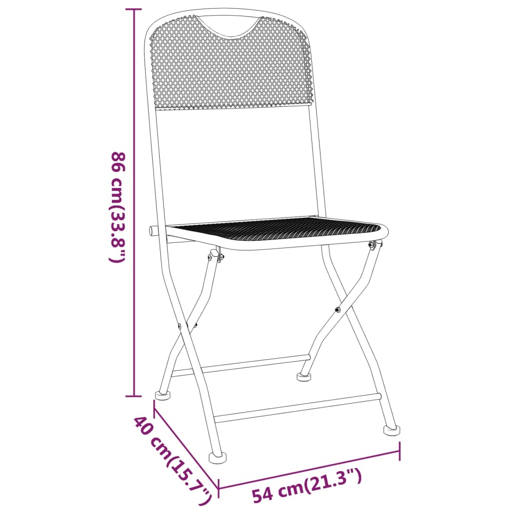 Folding Garden Chair | Set of 4 | Anthracite