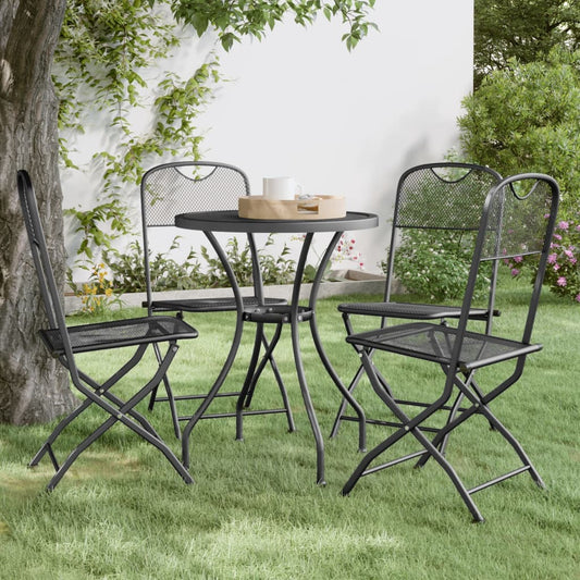 Folding Chairs 4 pcs Expanded Metal Mesh Anthracite