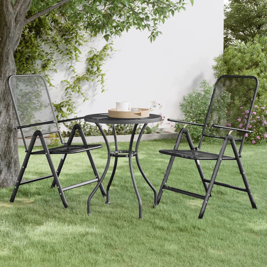 Folding Chairs 2 pcs Expanded Metal Mesh Anthracite