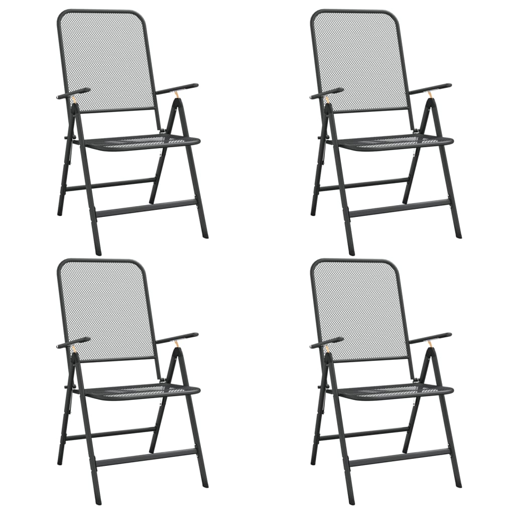 Folding Garden Chair | Set of 4 | Anthracite