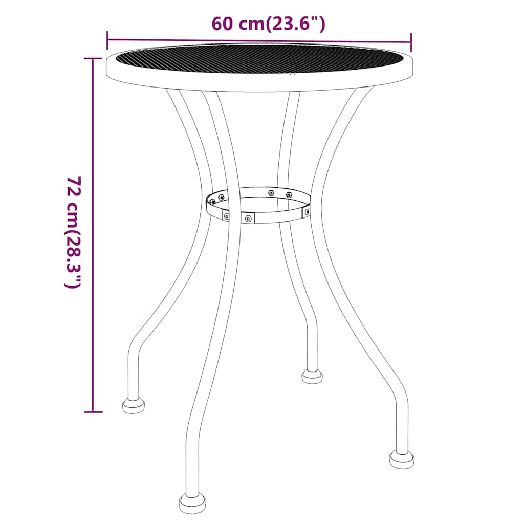 Garden Table Ø60x72 cm Expanded Metal Mesh Anthracite