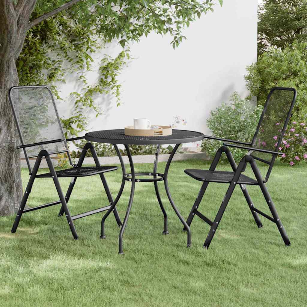 Garden Table Ø80x72 cm Expanded Metal Mesh Anthracite