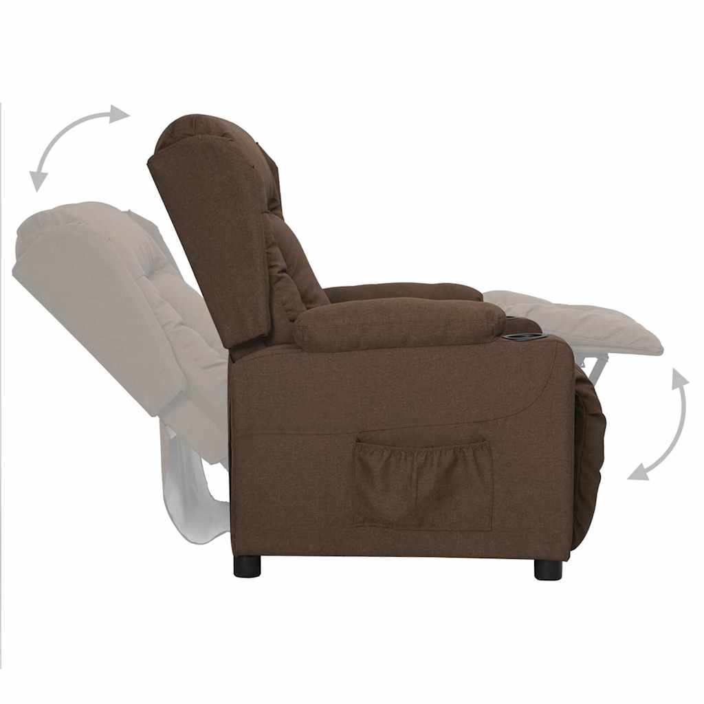 Recliner Chair Brown Fabric