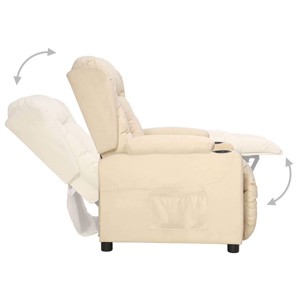 Recliner Chair Cream Fabric