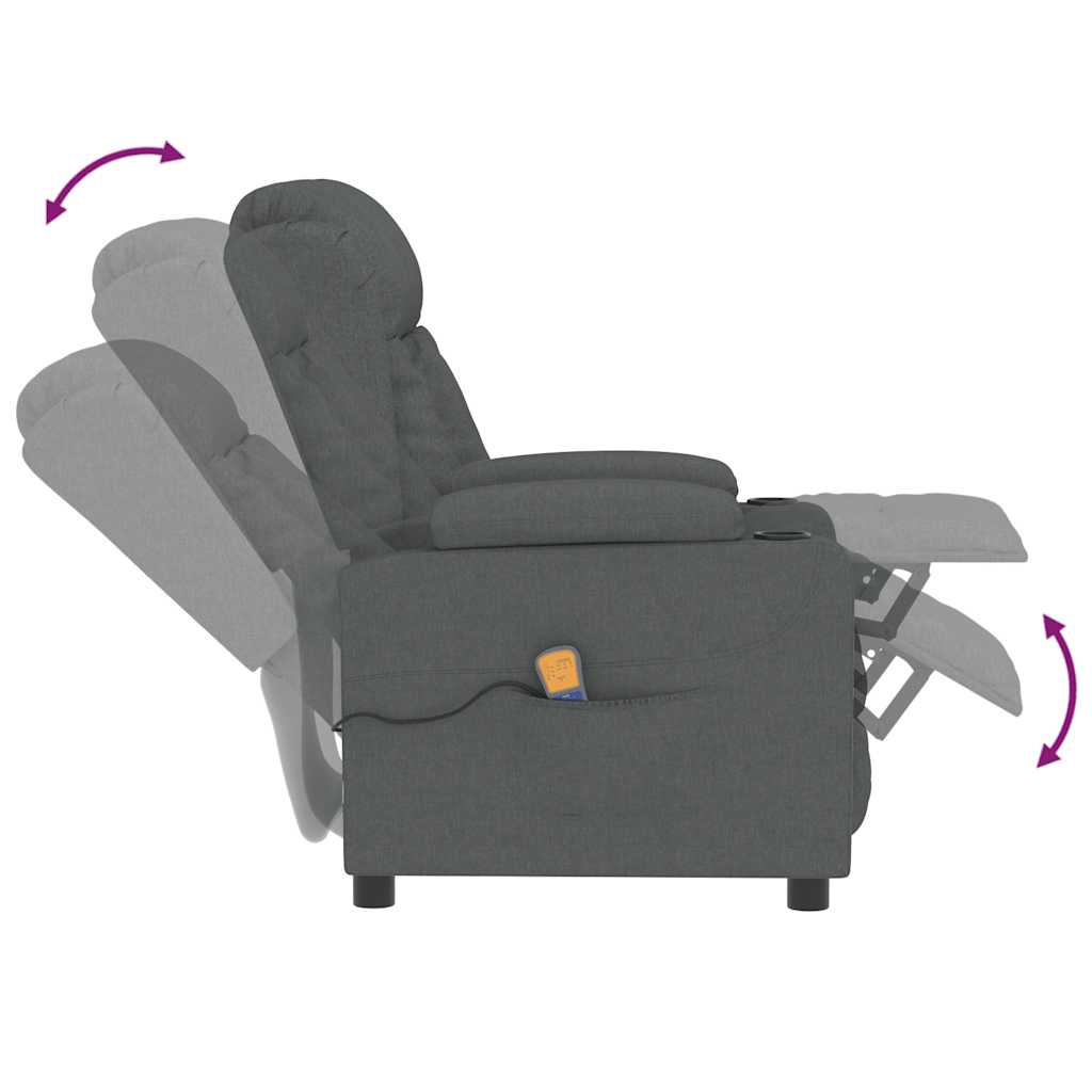 Massage Chair Dark Grey Fabric