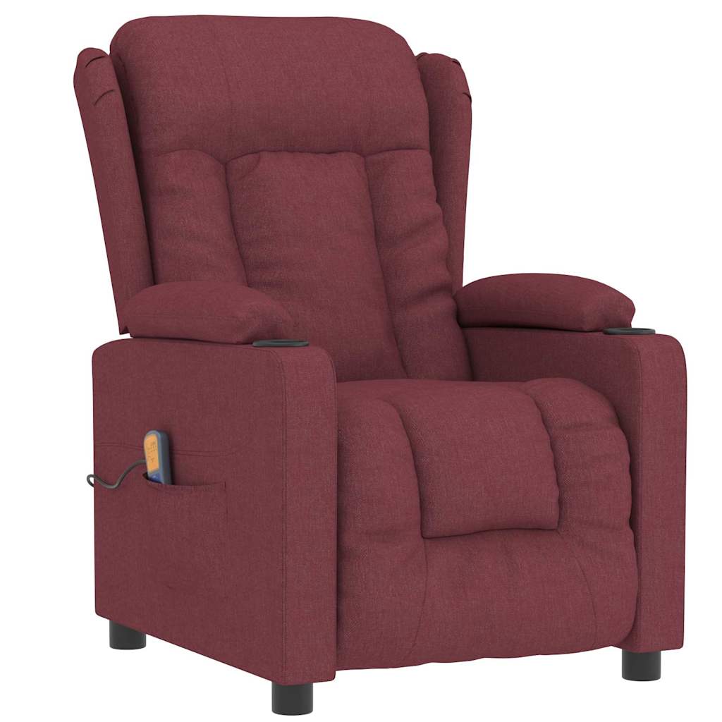 Massage Chair Wine Red Fabric