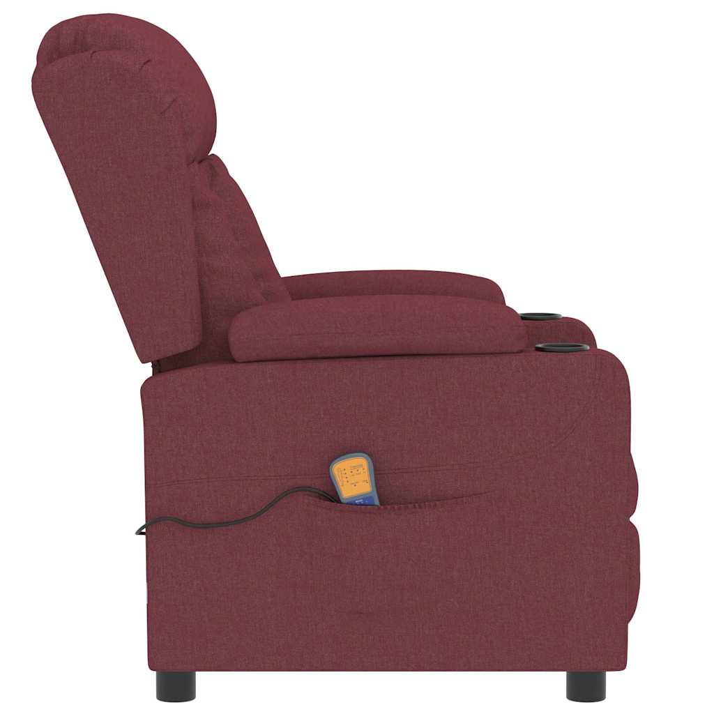 Massage Chair Wine Red Fabric