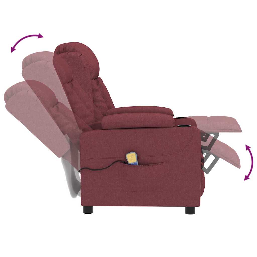 Massage Chair Wine Red Fabric