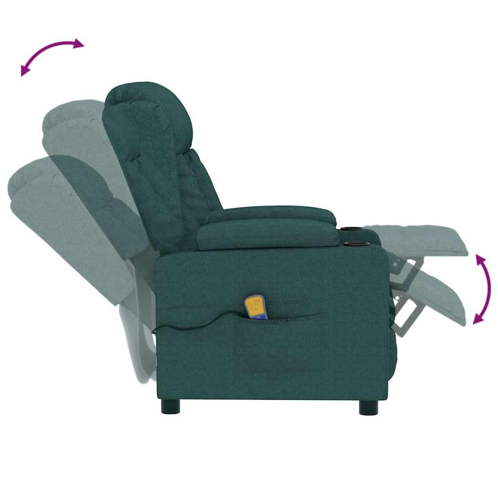 Massage Chair Dark Green Fabric