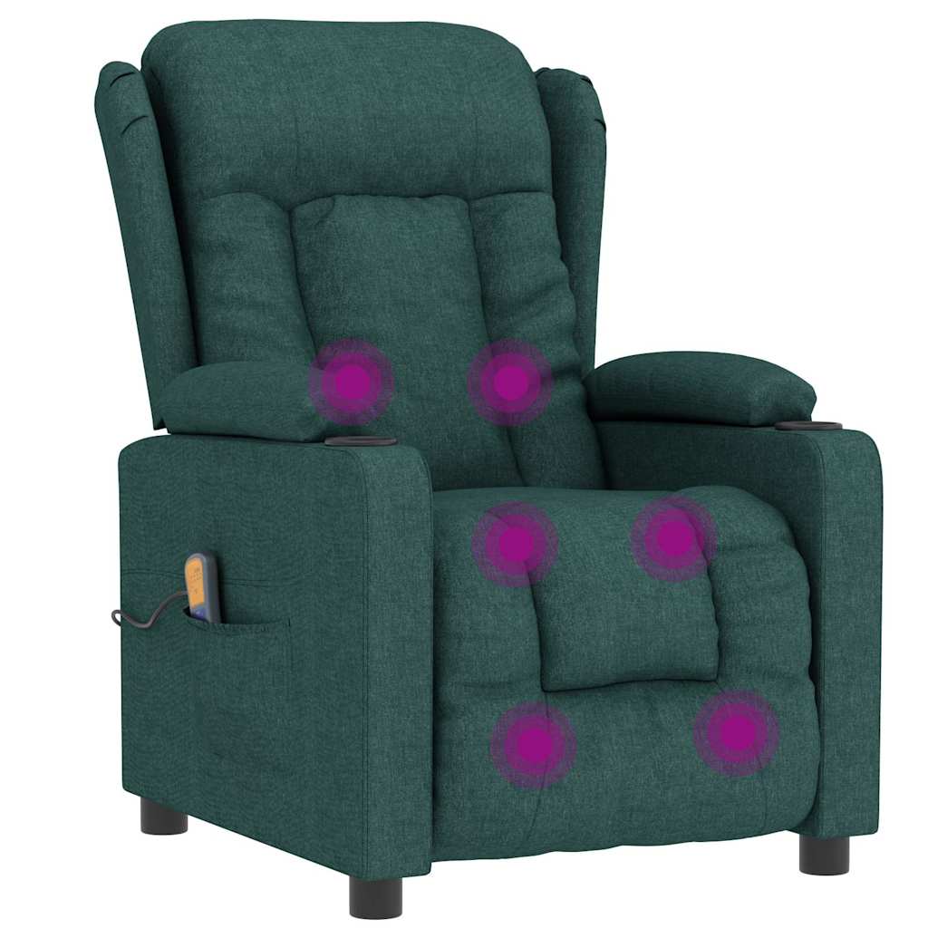 Massage Chair Dark Green Fabric
