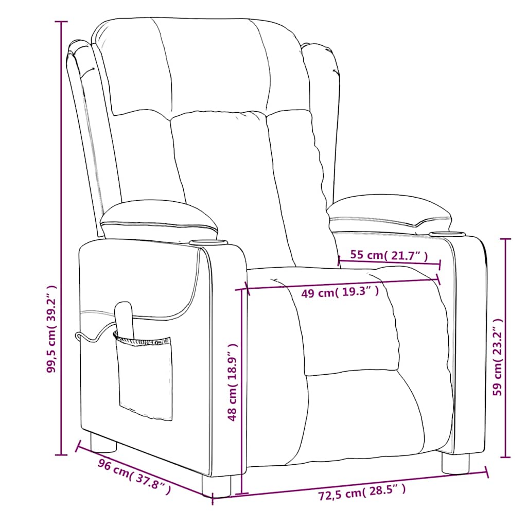 Massage Chair Dark Green Fabric