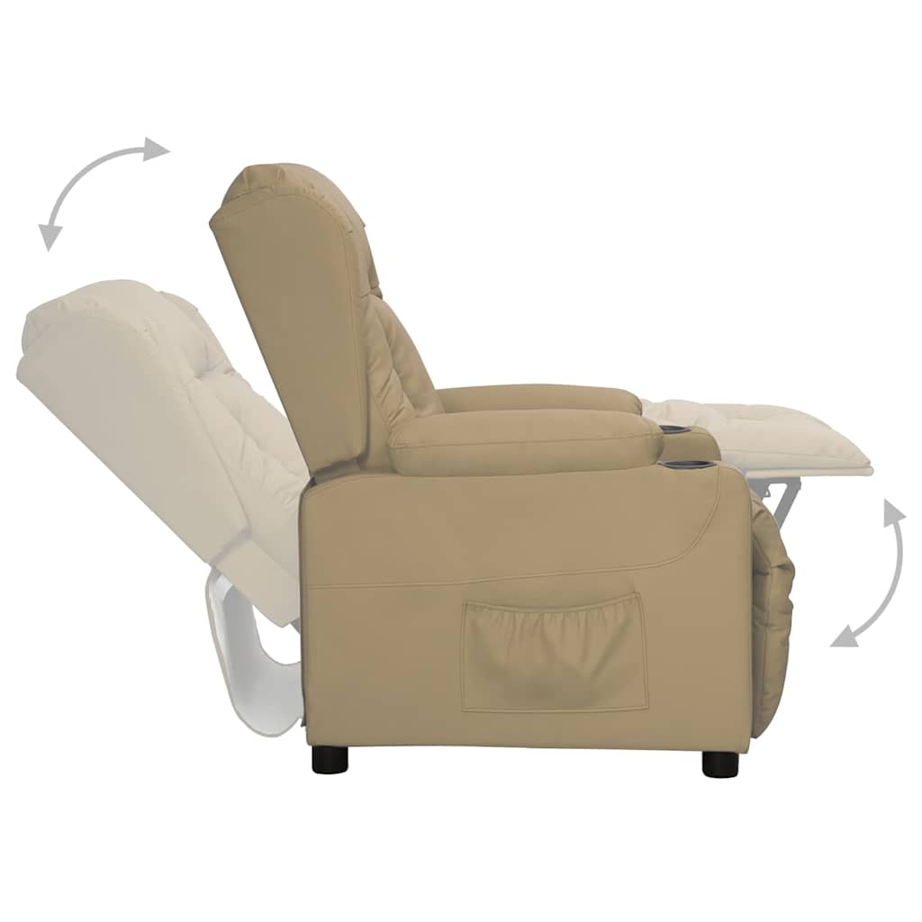 Recliner Chair Cappuccino Faux Leather