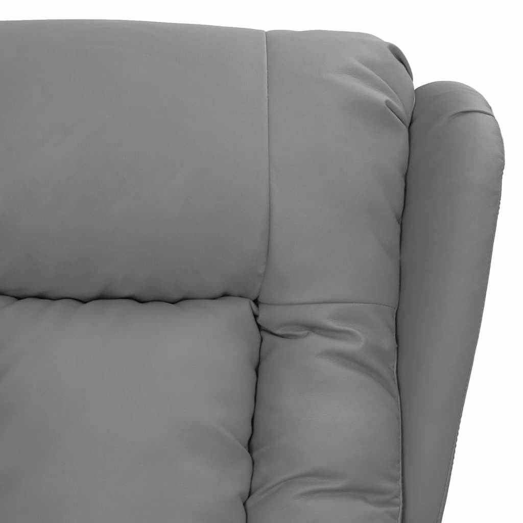 Recliner Chair Grey Faux Leather