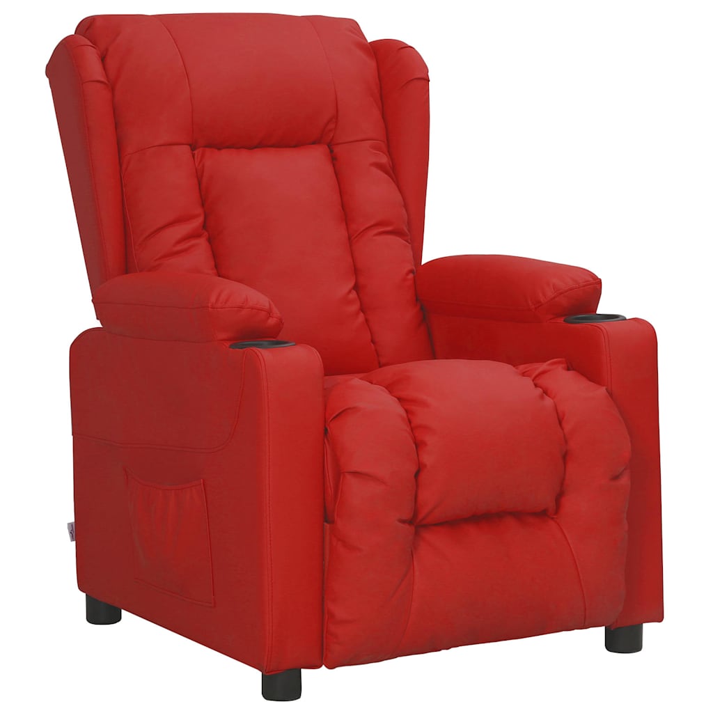 Recliner Chair Wine Red Faux Leather