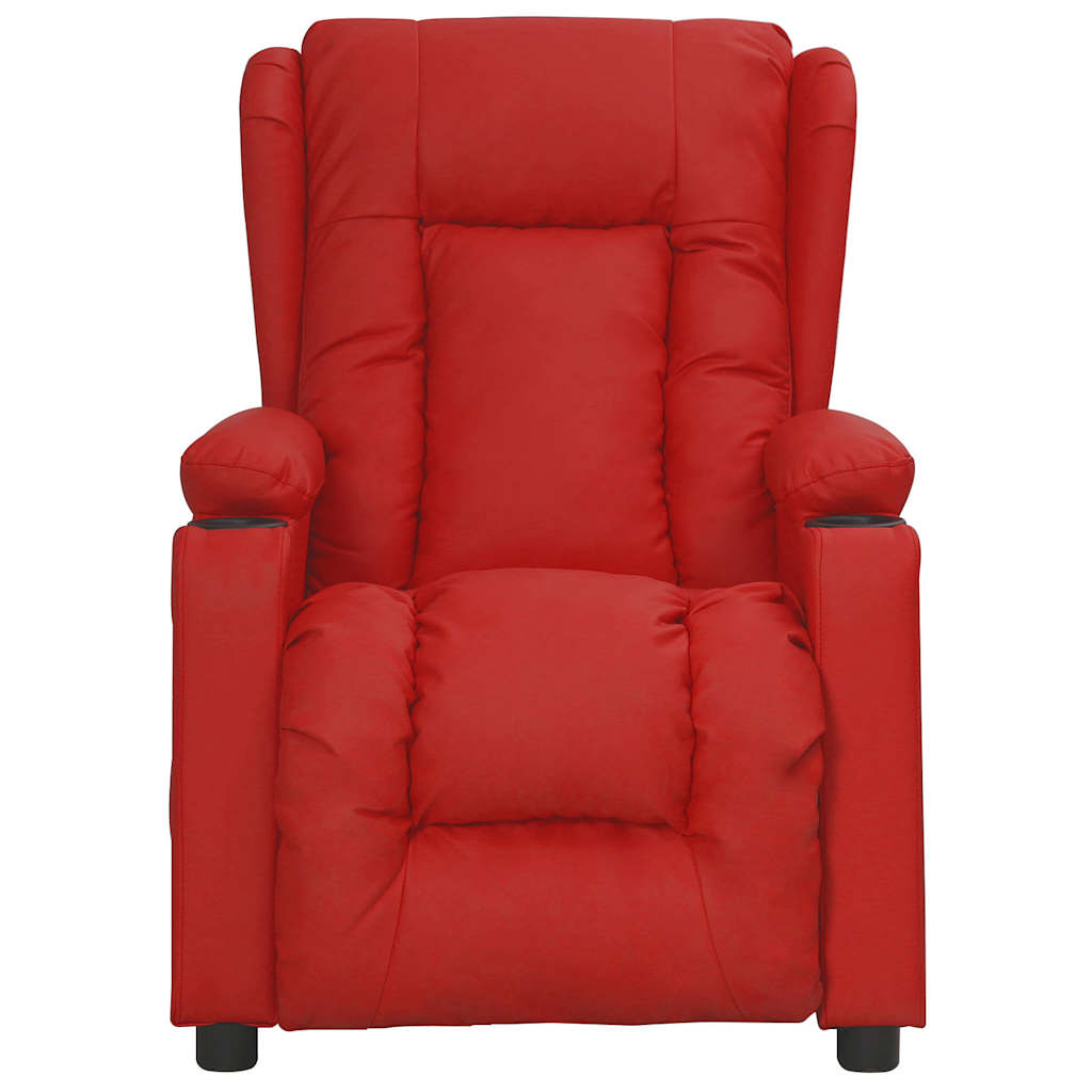 Recliner Chair Wine Red Faux Leather
