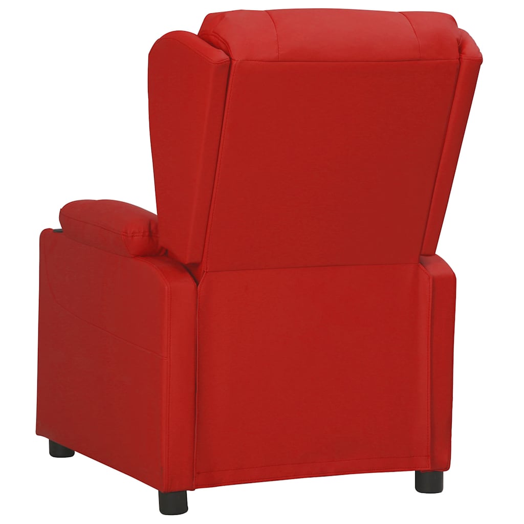 Recliner Chair Wine Red Faux Leather