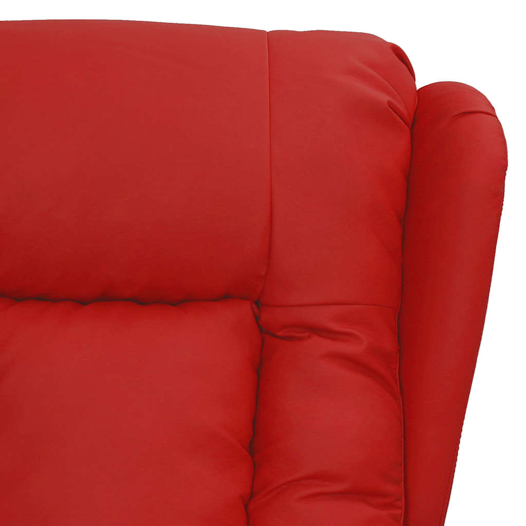 Recliner Chair Wine Red Faux Leather