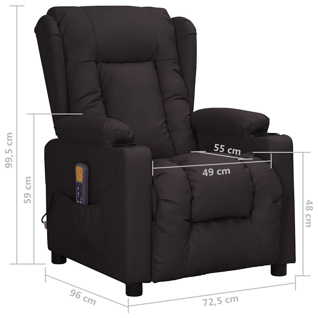 Massage Chair Black Faux Leather