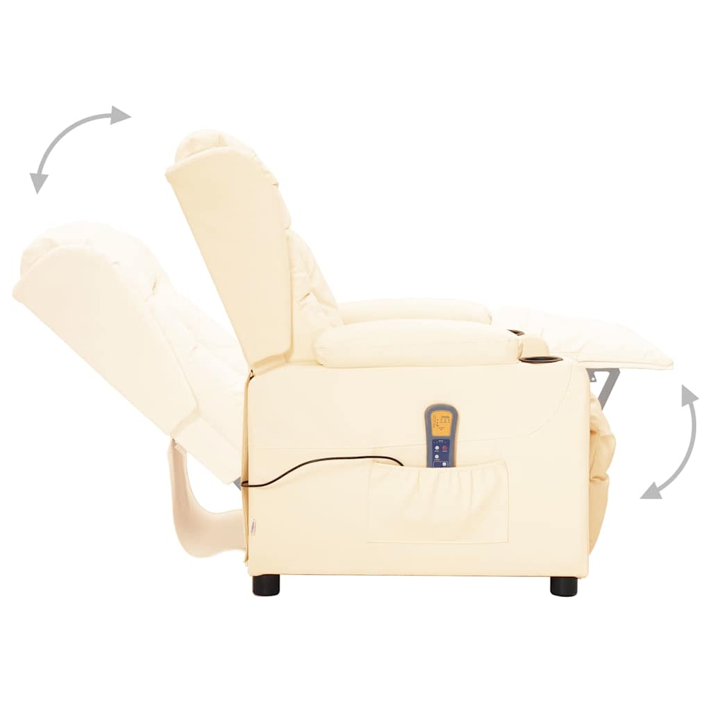 Massage Chair Cream Faux Leather