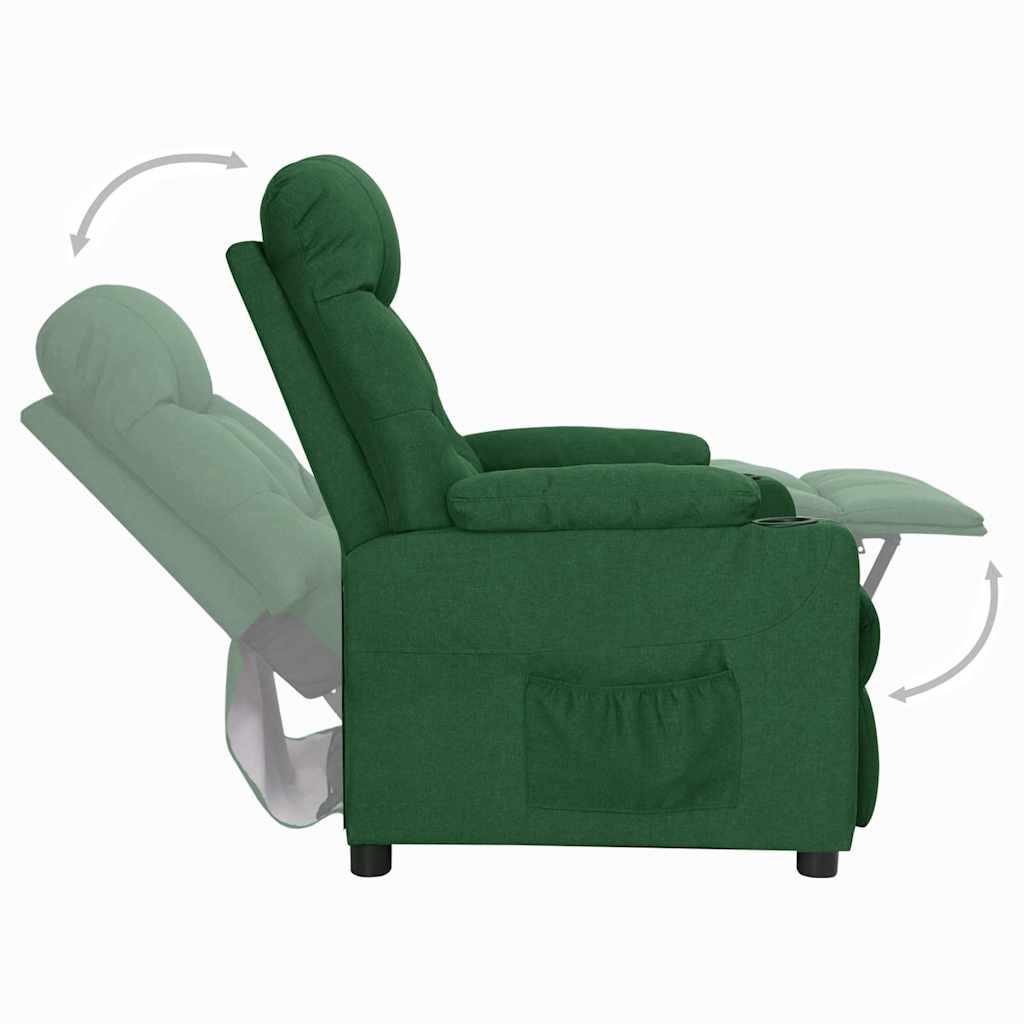 Recliner Chair Dark Green Fabric