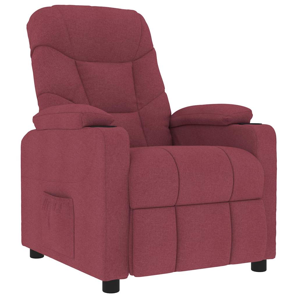 Massage Chair Wine Red Fabric