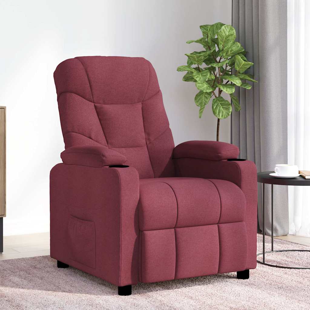 Massage Chair Wine Red Fabric