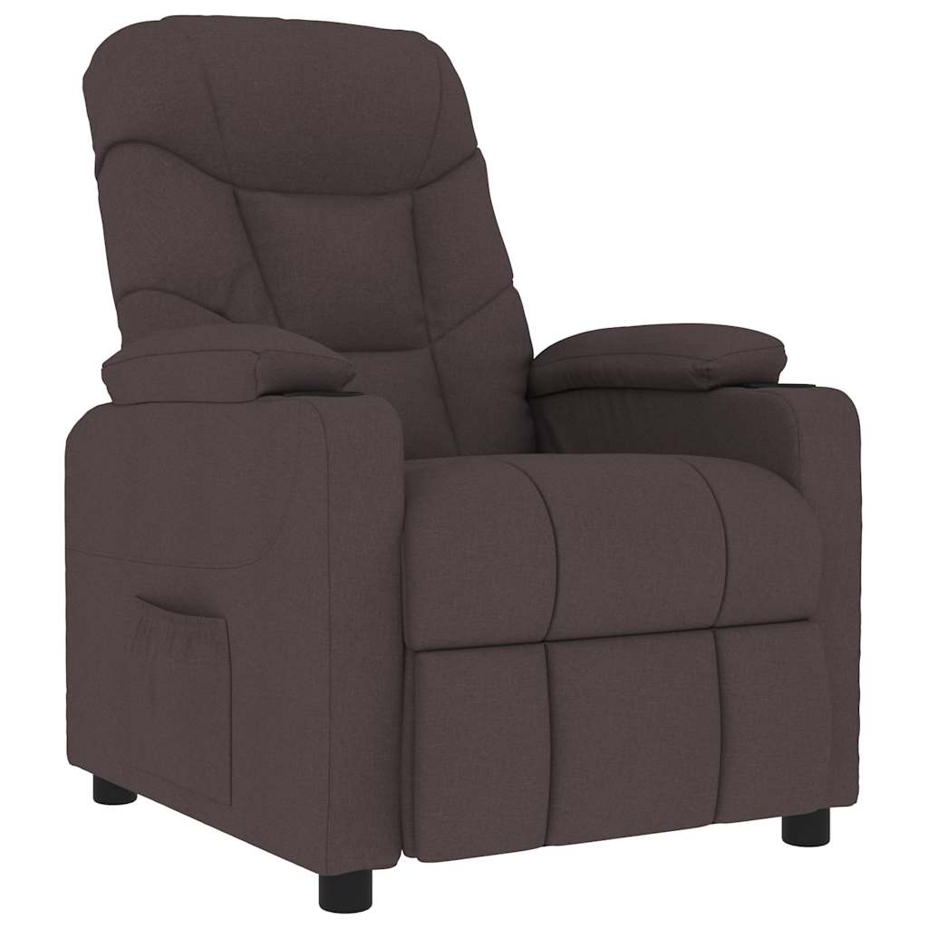 Massage Chair Dark Brown Fabric