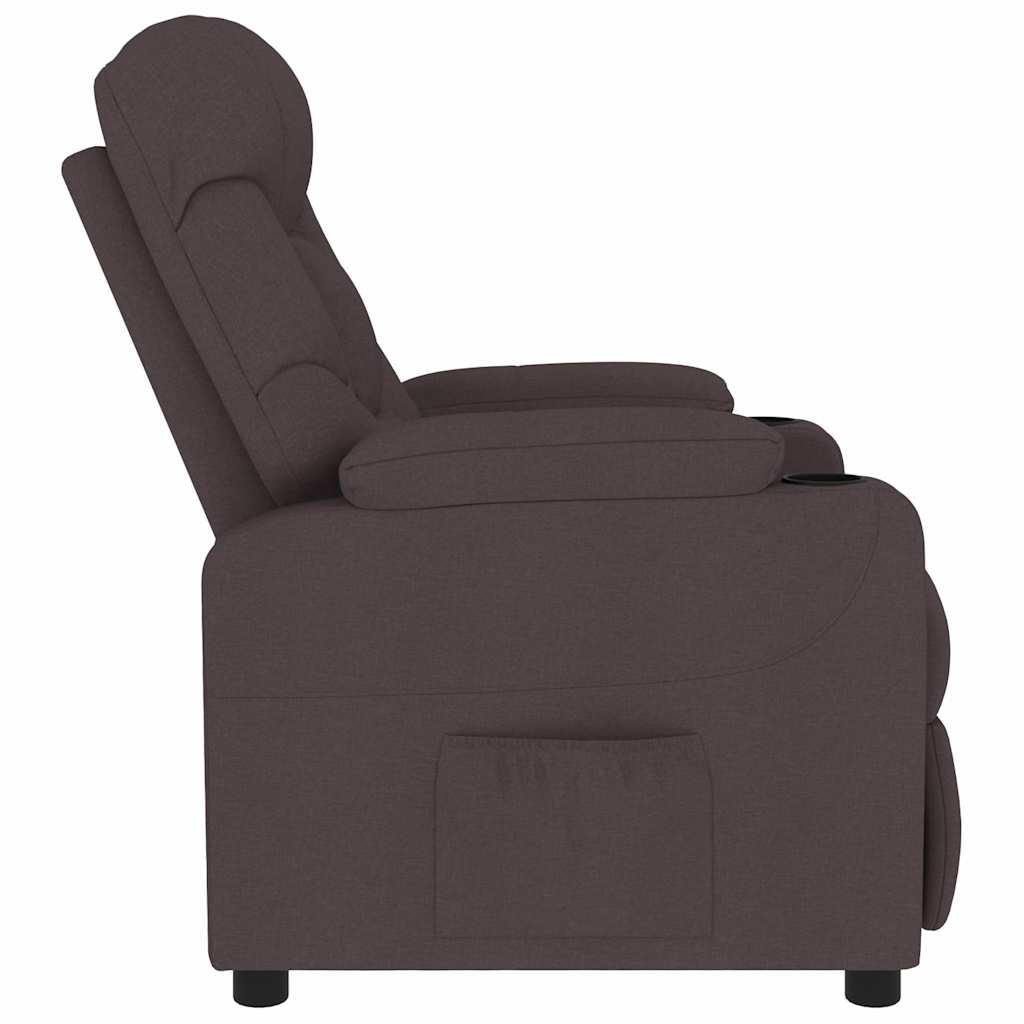Massage Chair Dark Brown Fabric