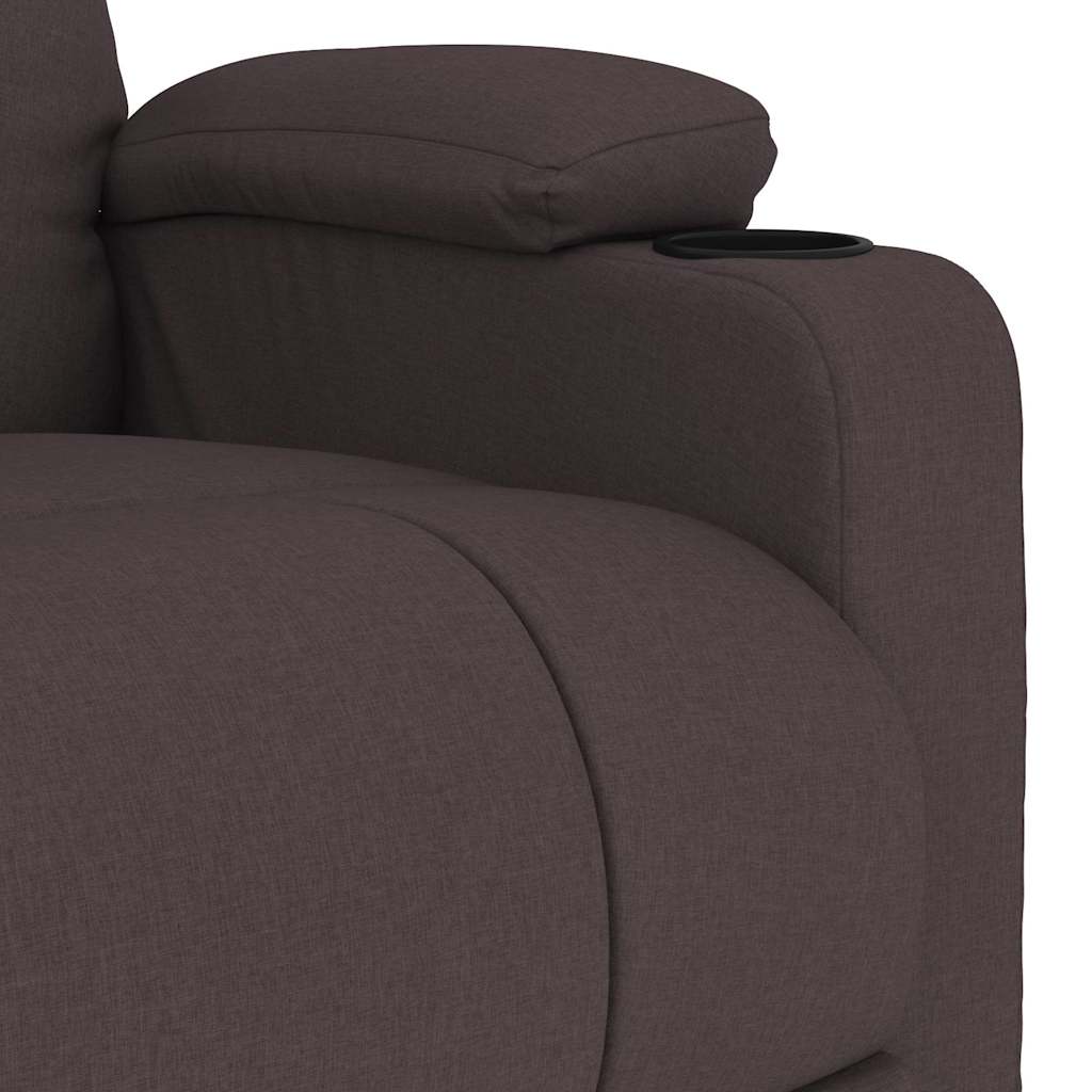 Massage Chair Dark Brown Fabric