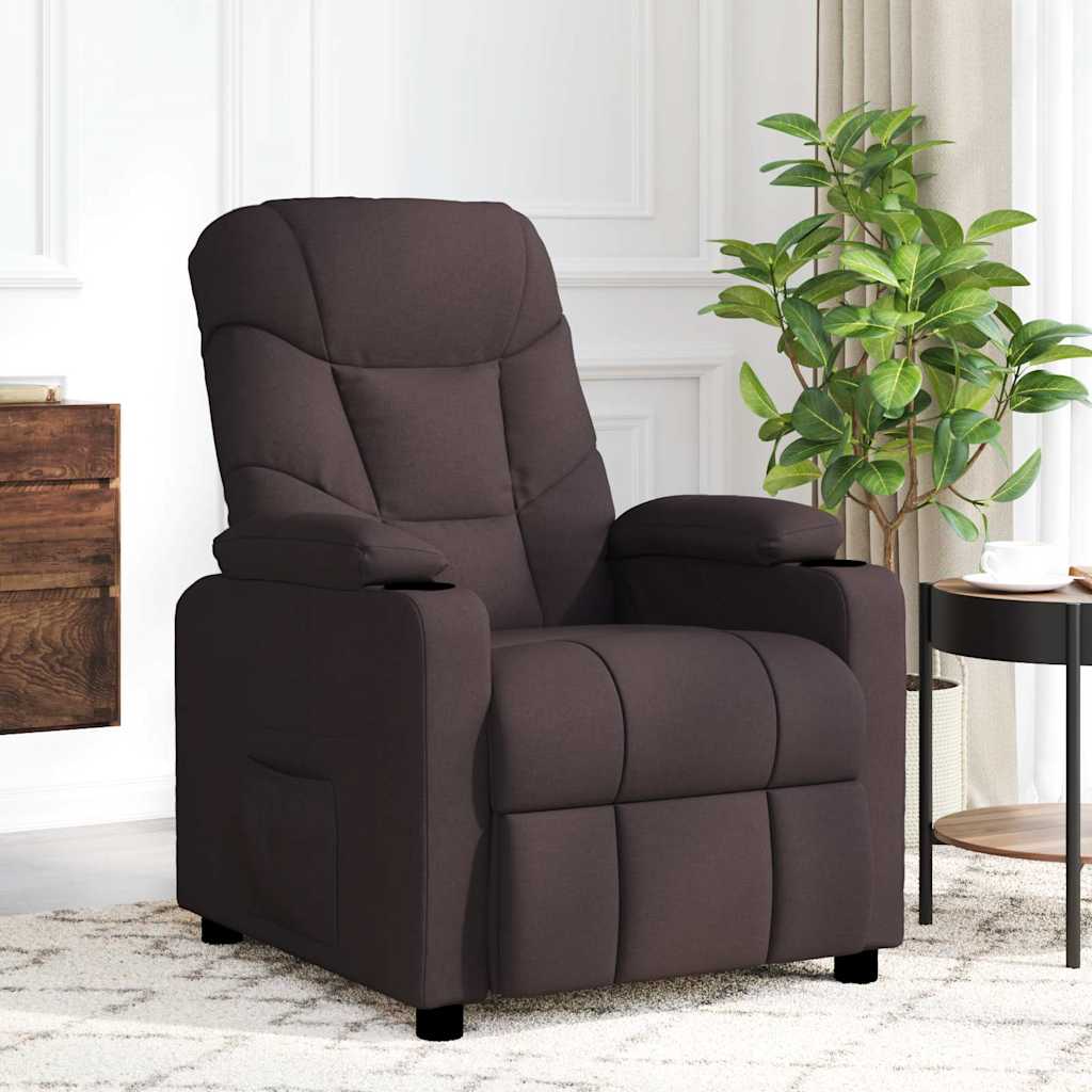 Massage Chair Dark Brown Fabric