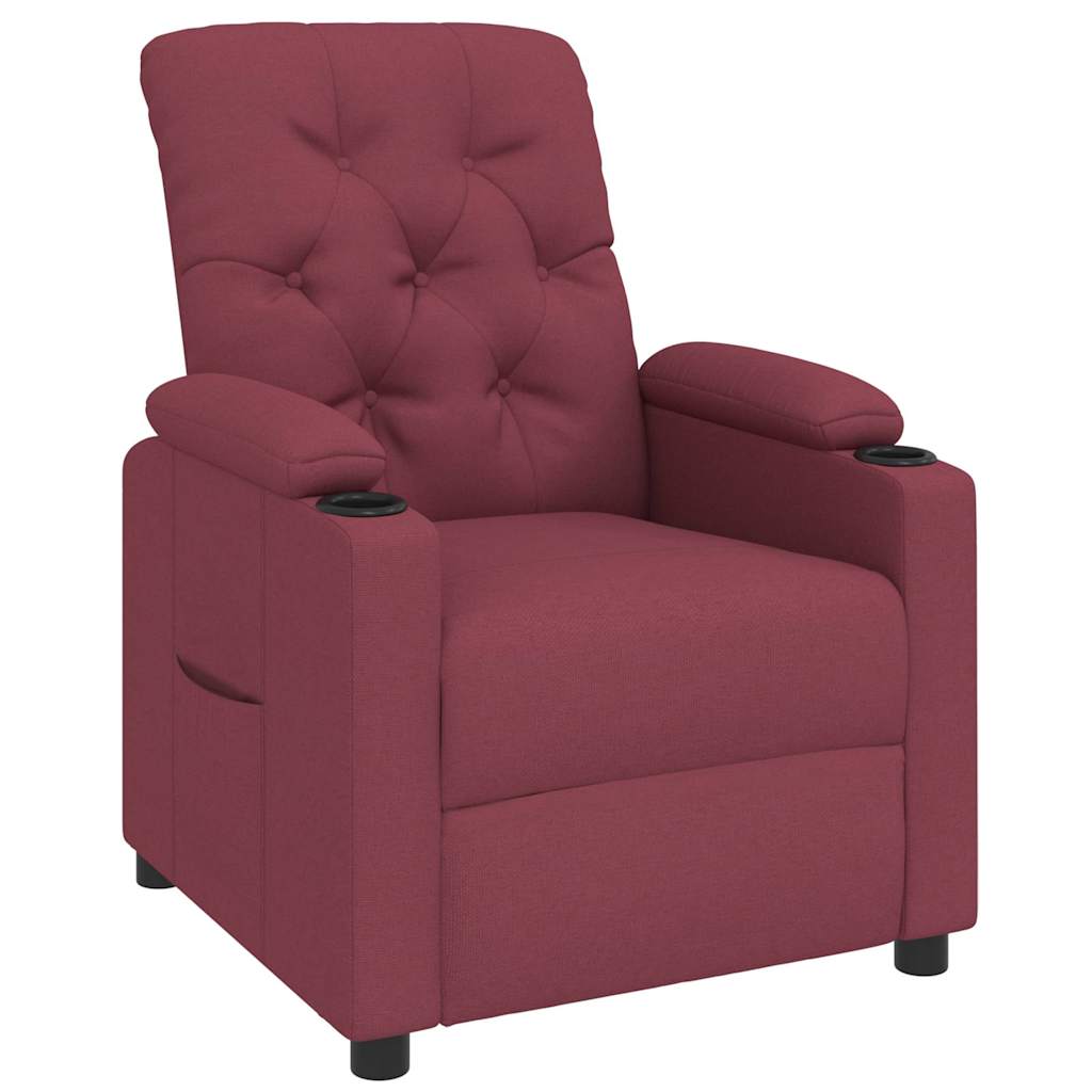 Recliner Chair Wine Red Fabric