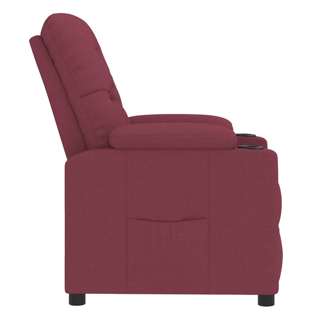 Recliner Chair Wine Red Fabric