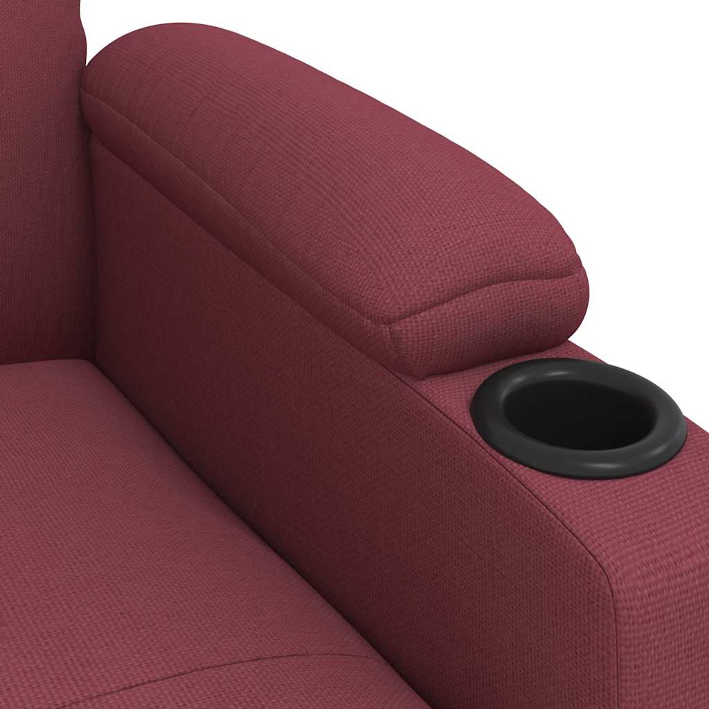 Recliner Chair Wine Red Fabric