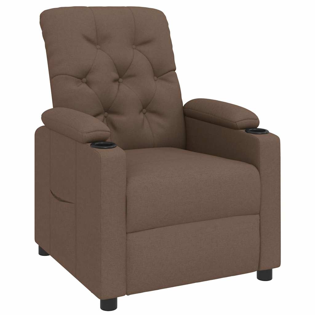 Recliner Chair Brown Fabric