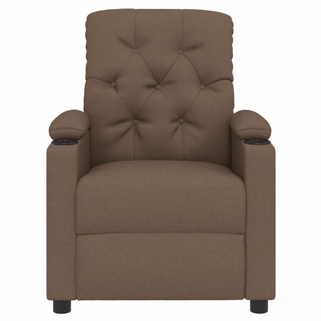 Recliner Chair Brown Fabric