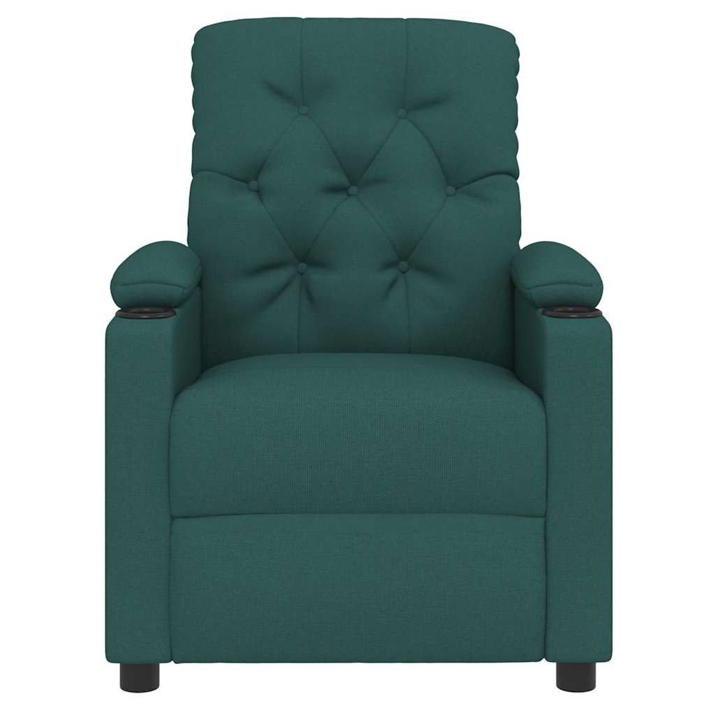 Recliner Chair Dark Green Fabric