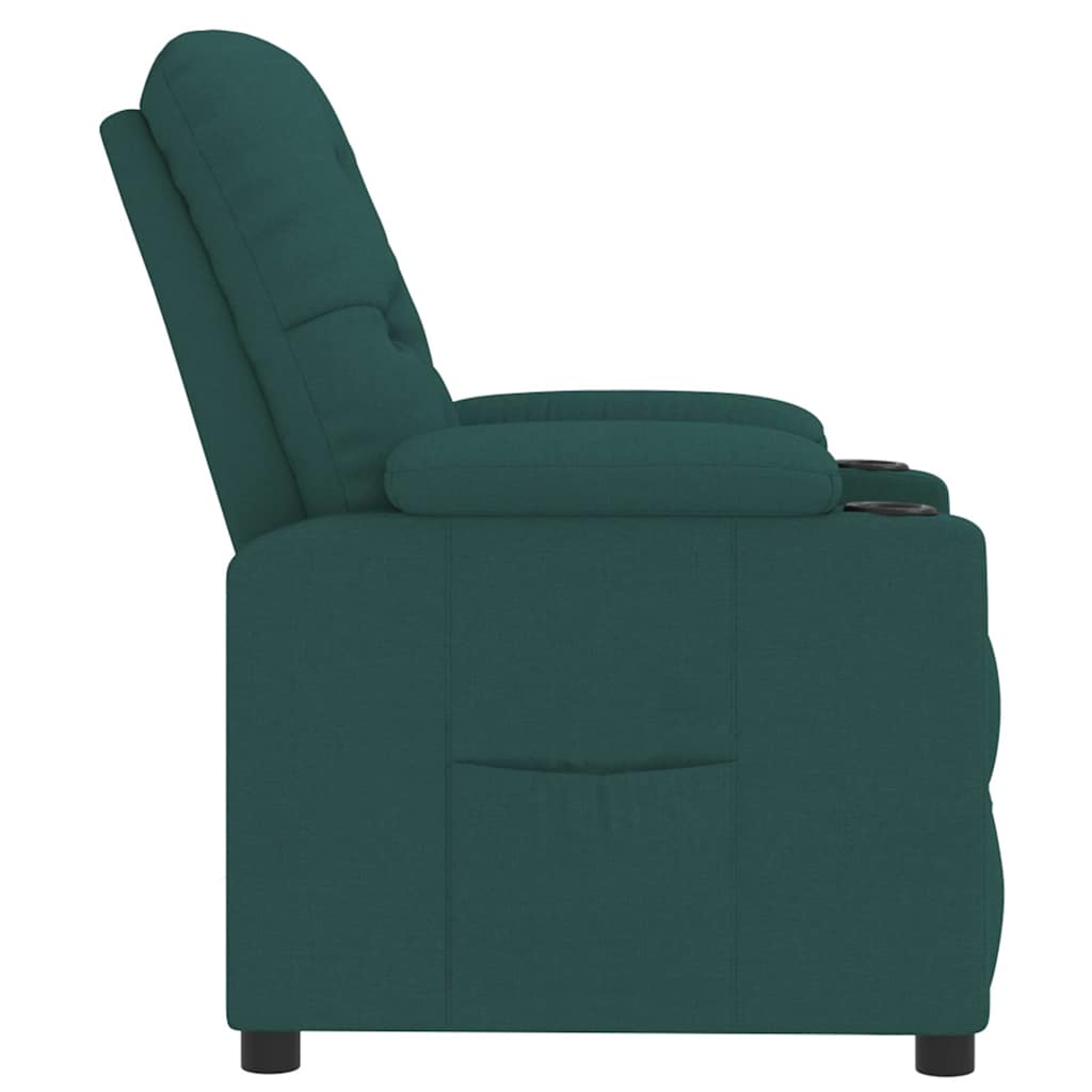 Recliner Chair Dark Green Fabric