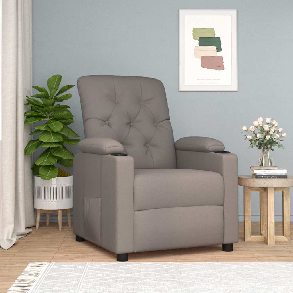 Recliner Chair Taupe Fabric