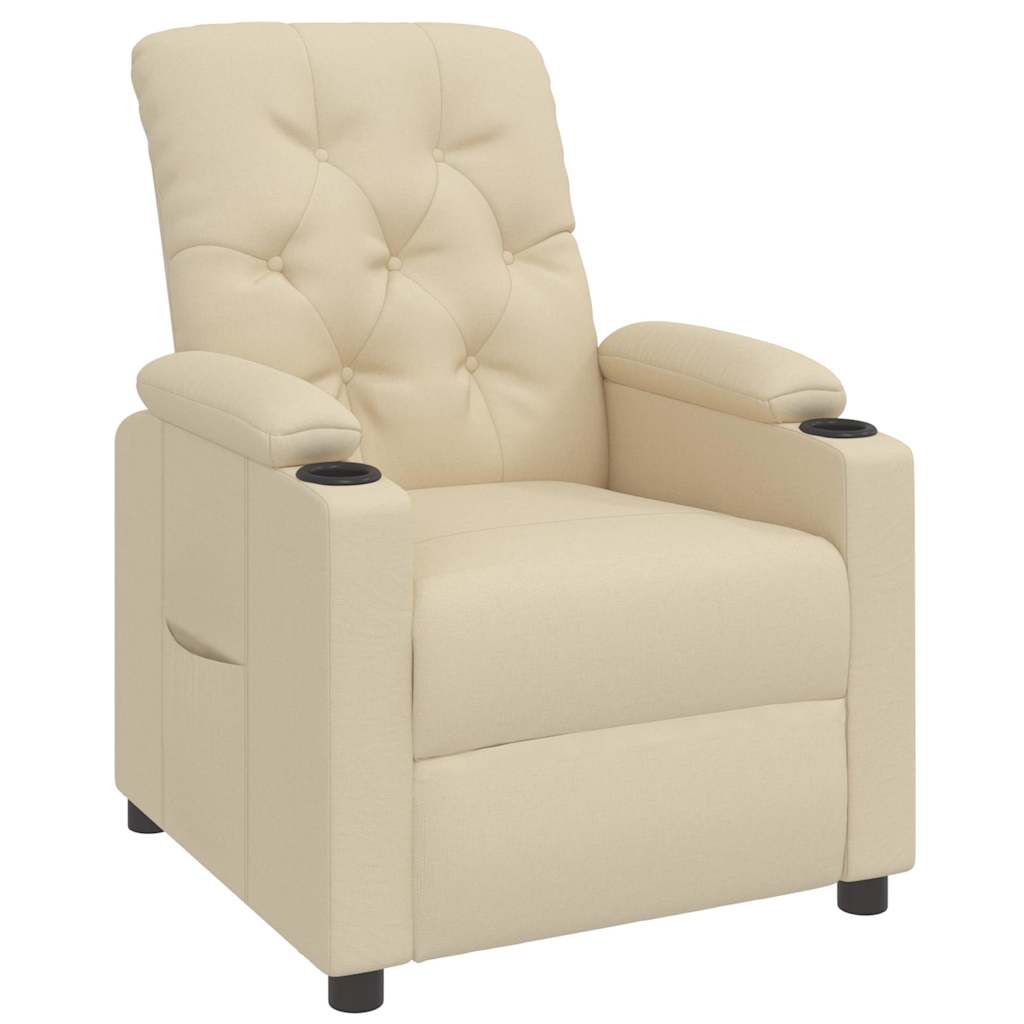Recliner Chair Cream Fabric