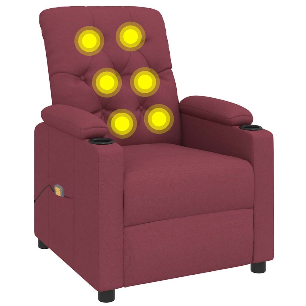 Massage Chair Wine Red Fabric